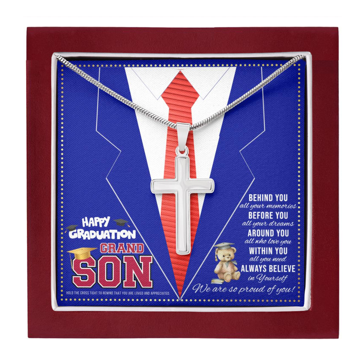 JGF Jewelry Gifts for Family 8th Grade Graduation Grandson Card For Him