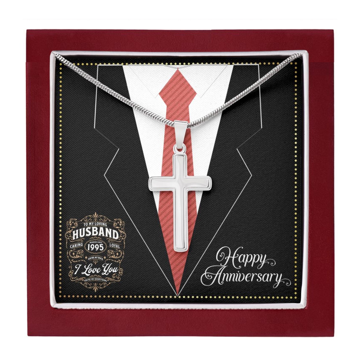 JGF Jewelry Gifts for Family Married Since 1995 Wedding Anniversary Card For Husband