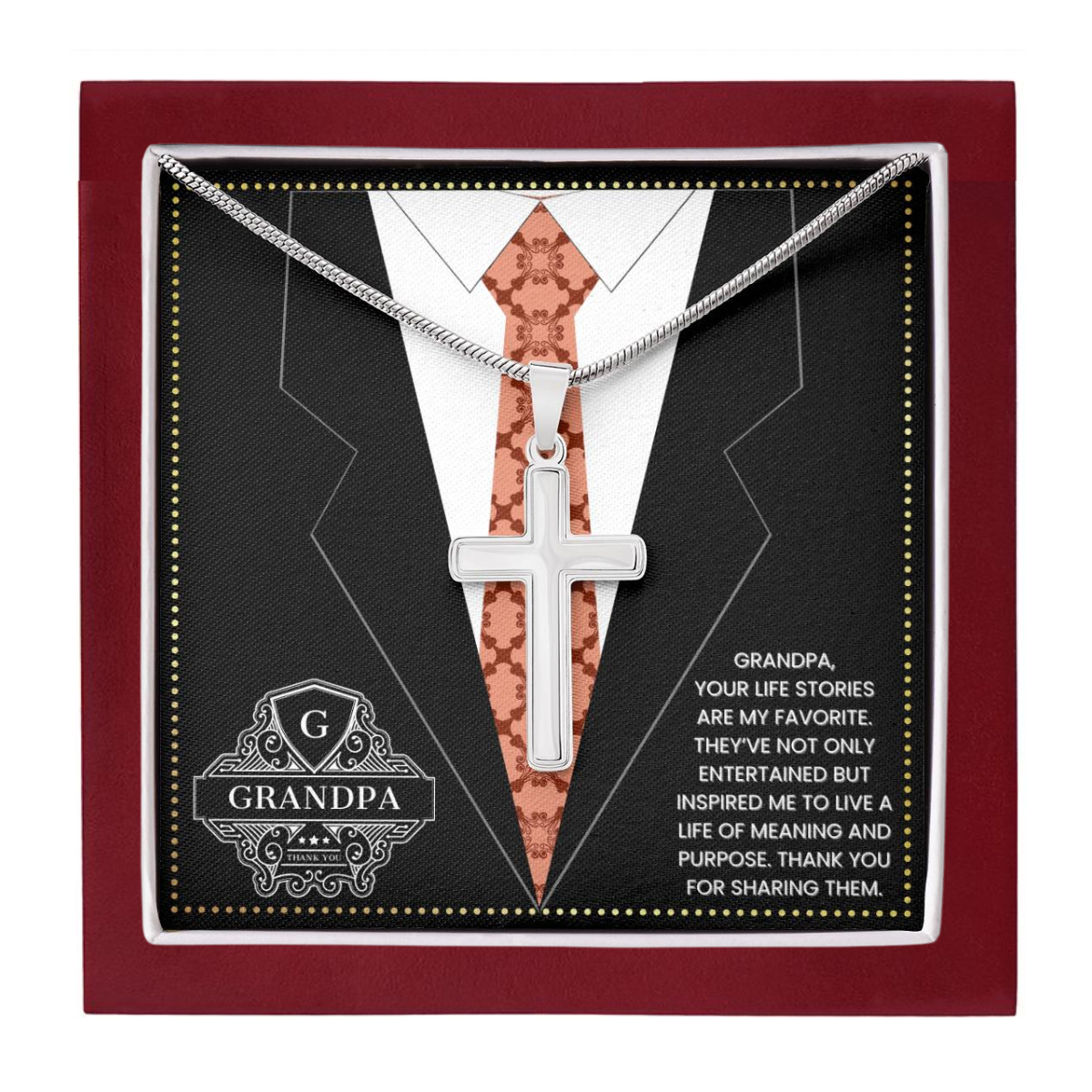 JGF Jewelry Gifts for Family To My Grandpa Gifts 80 Birthday Card From Child