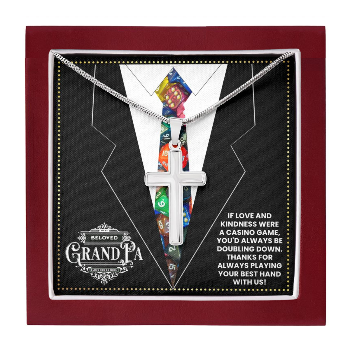JGF Jewelry Gifts for Family Grandpa Casino Themed Gifts For Men 80th Birthday