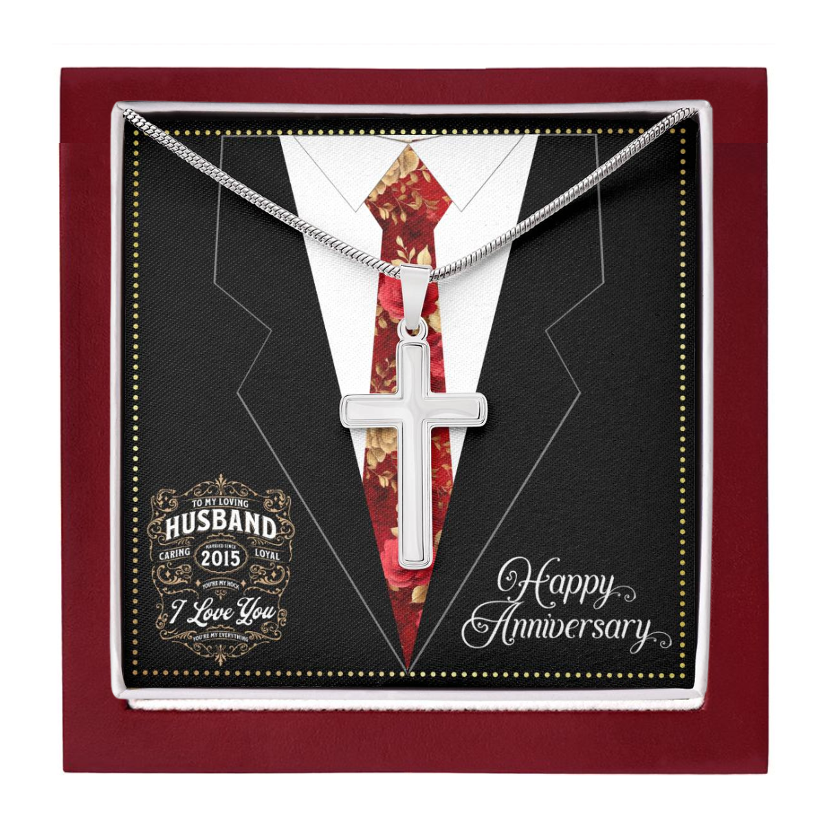 JGF Jewelry Gifts for Family Married Since 2015 Wedding Anniversary Card For Husband