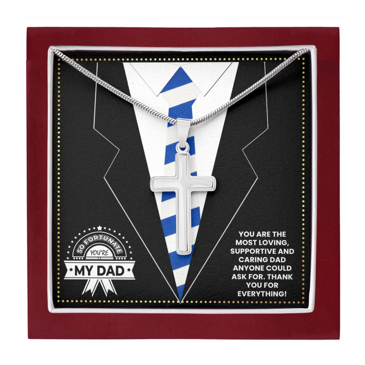 JGF Jewelry Gifts for Family Gifts For Daddy Birthday 50 Year Old Cross Necklace For Him