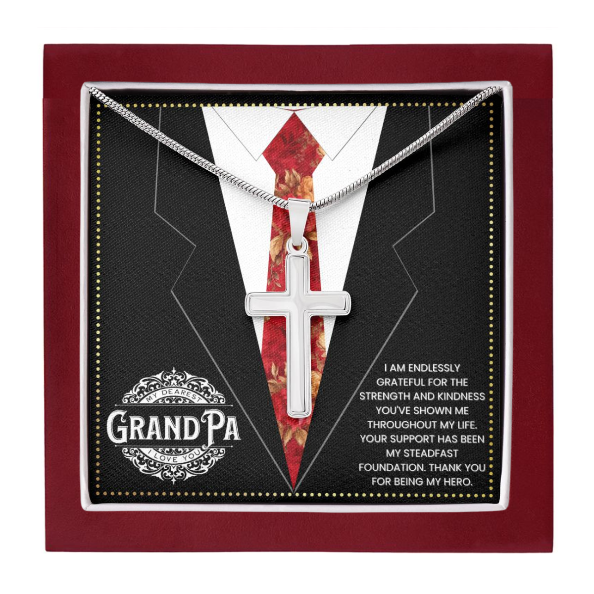 JGF Jewelry Gifts for Family Gifts For Grandpa Who Has Everything Cross Necklace For Grandparent