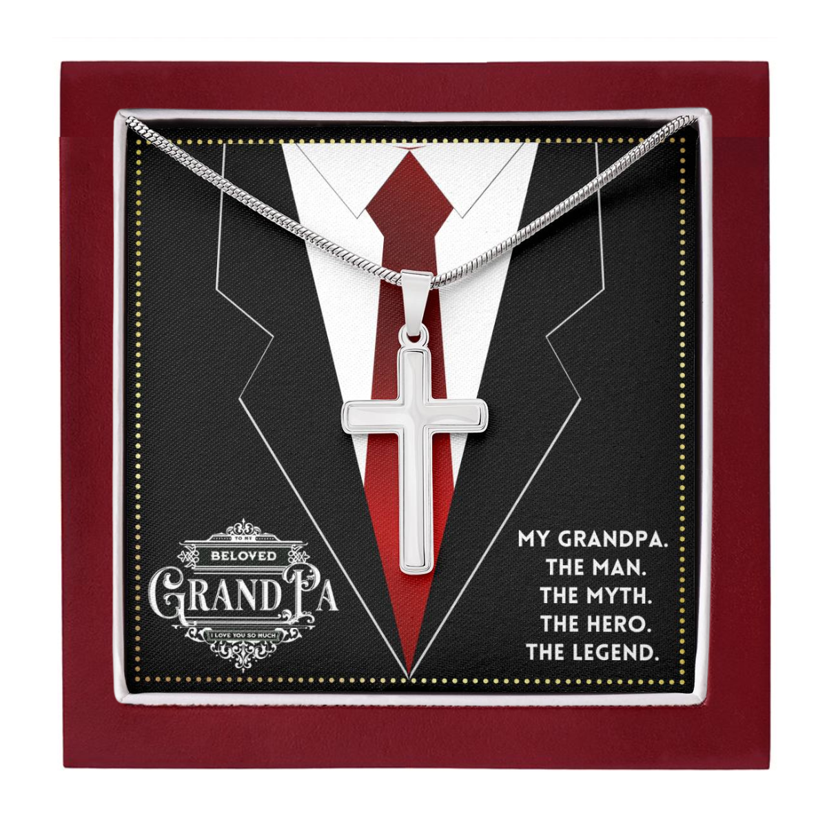 JGF Jewelry Gifts for Family I Love Grandpa Gifts 1 Year Cross Necklace For Grandparent