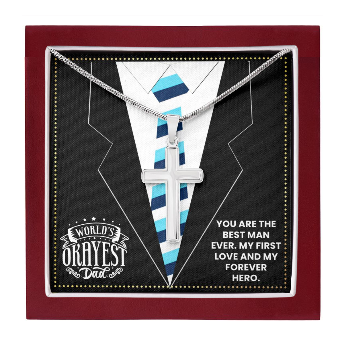 JGF Jewelry Gifts for Family Daddy Cross Necklace I Love My Dad Gifts 50 Years Old