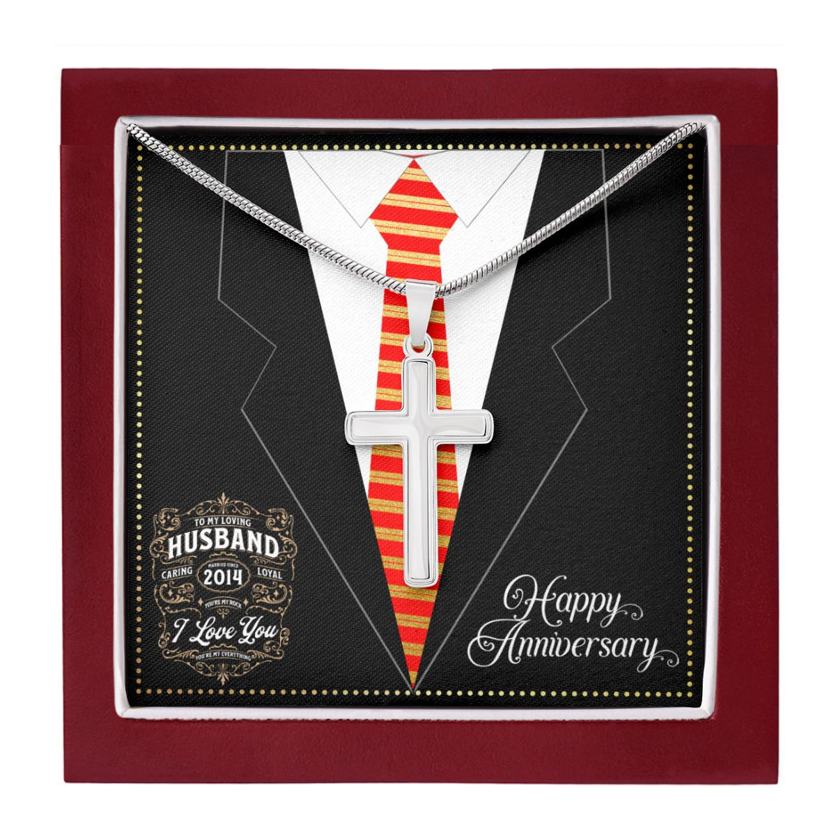 JGF Jewelry Gifts for Family Married Since 2014 Wedding Anniversary Card For Husband