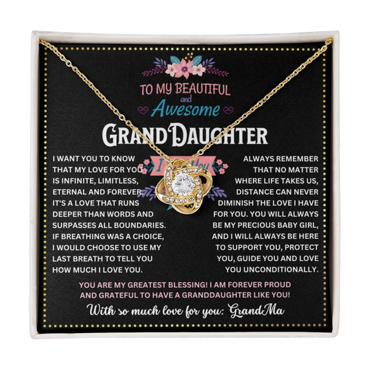 JGF Jewelry Gifts for Family Love Knot Necklaces For Granddaughter From Grandmother