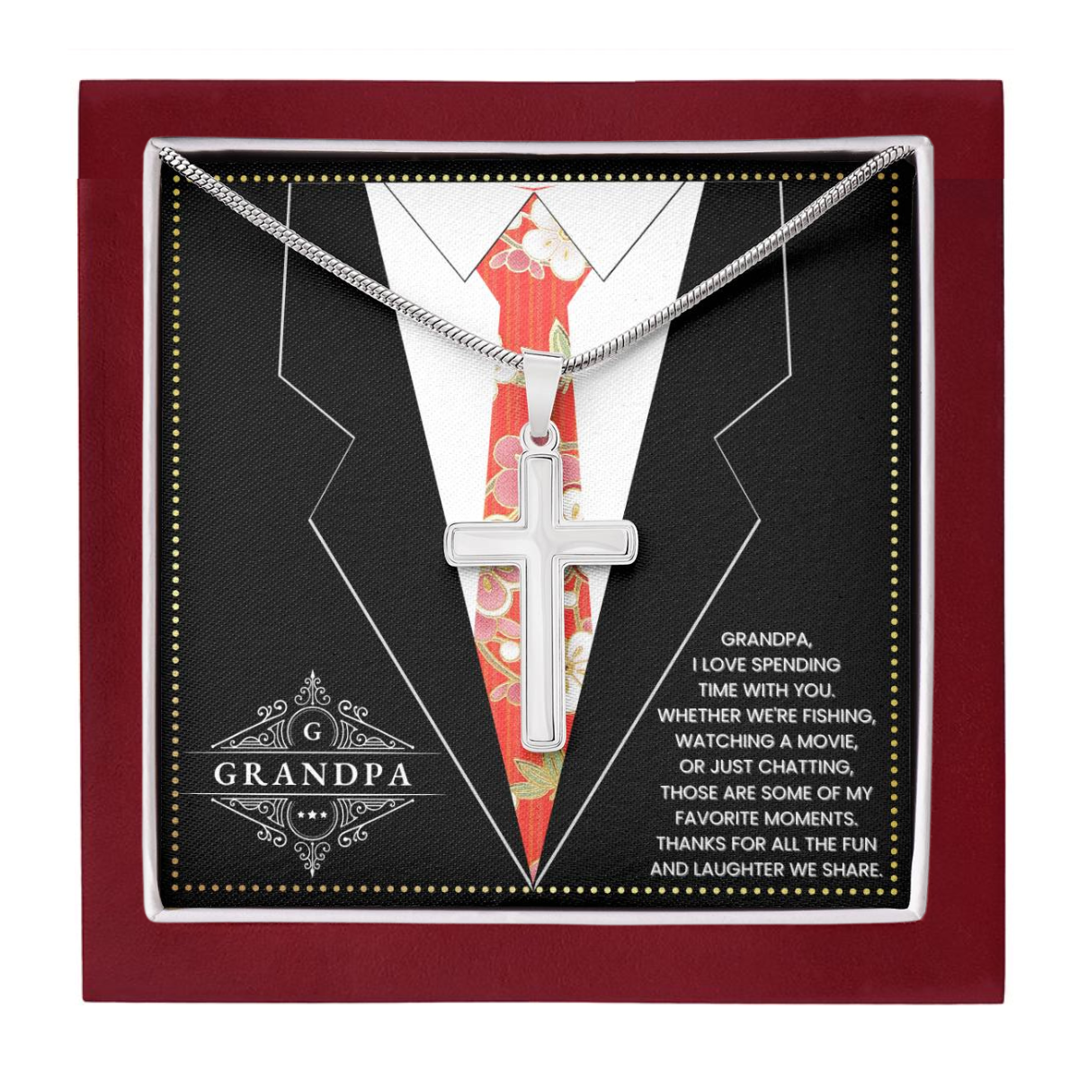 JGF Jewelry Gifts for Family I Love My Grandpa Happy Birthday Card From Child Grandson