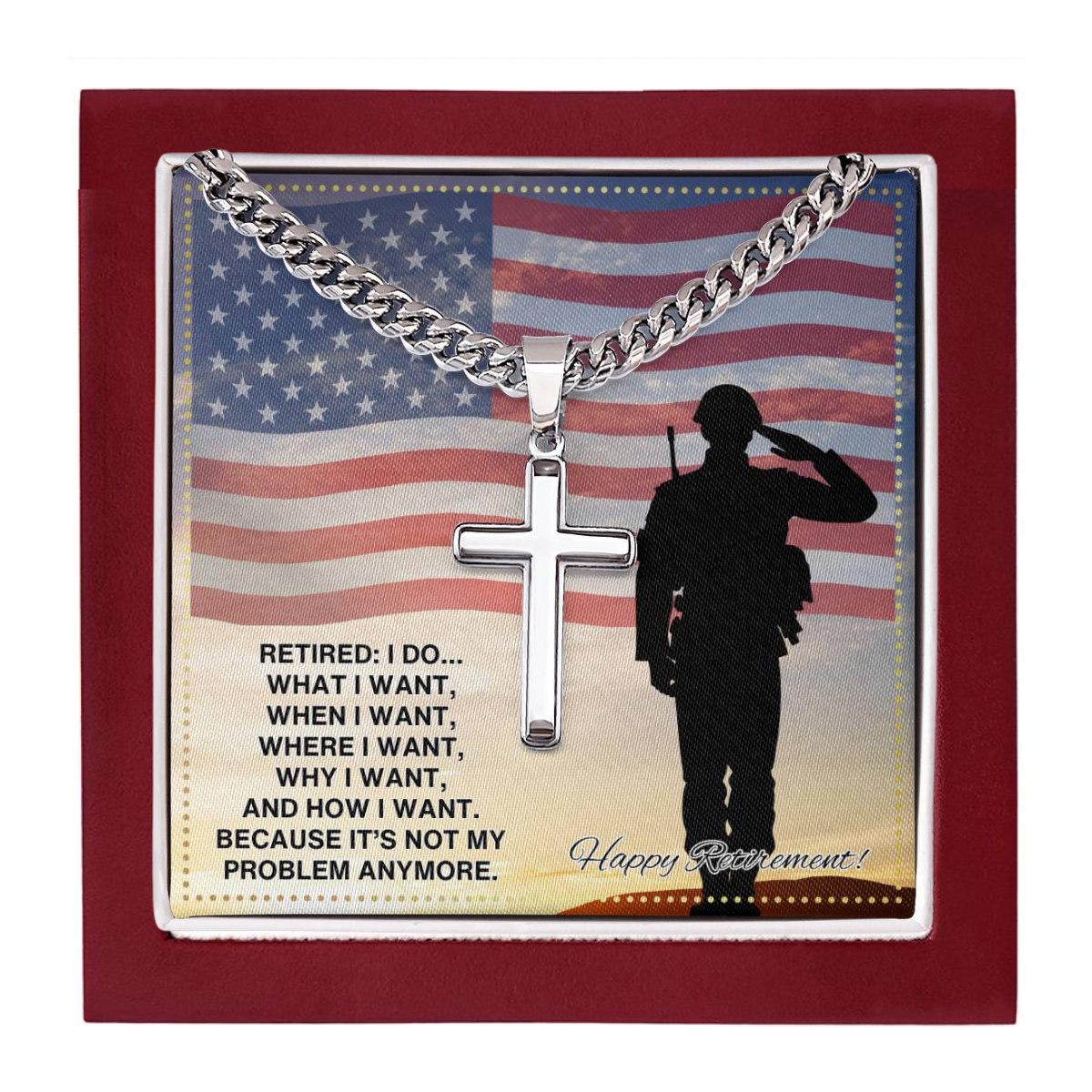 JGF Jewelry Gifts for Family Military Retirement Gifts Air Force Cross Necklace For Men