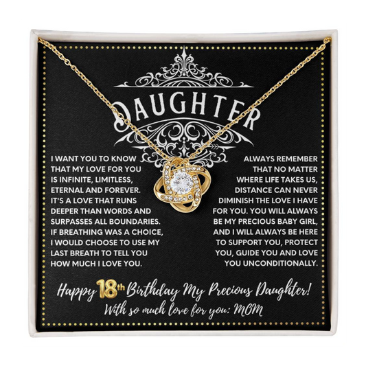 JGF Jewelry Gifts for Family 18 Year Old Girl Birthday Gifts From Mom Love Knot Necklace