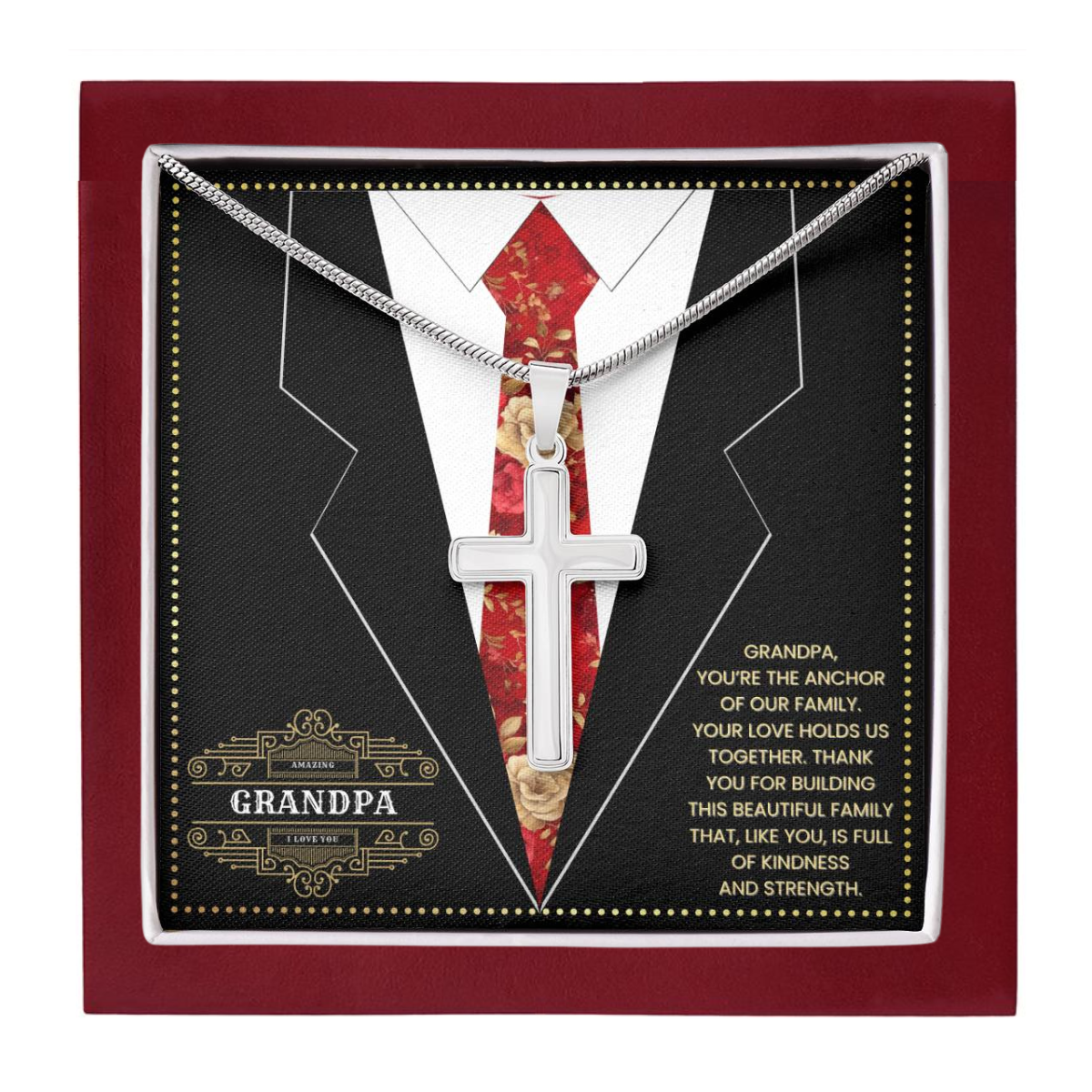 JGF Jewelry Gifts for Family 70th Birthday Gifts For Grandpa Card From Child Grandson