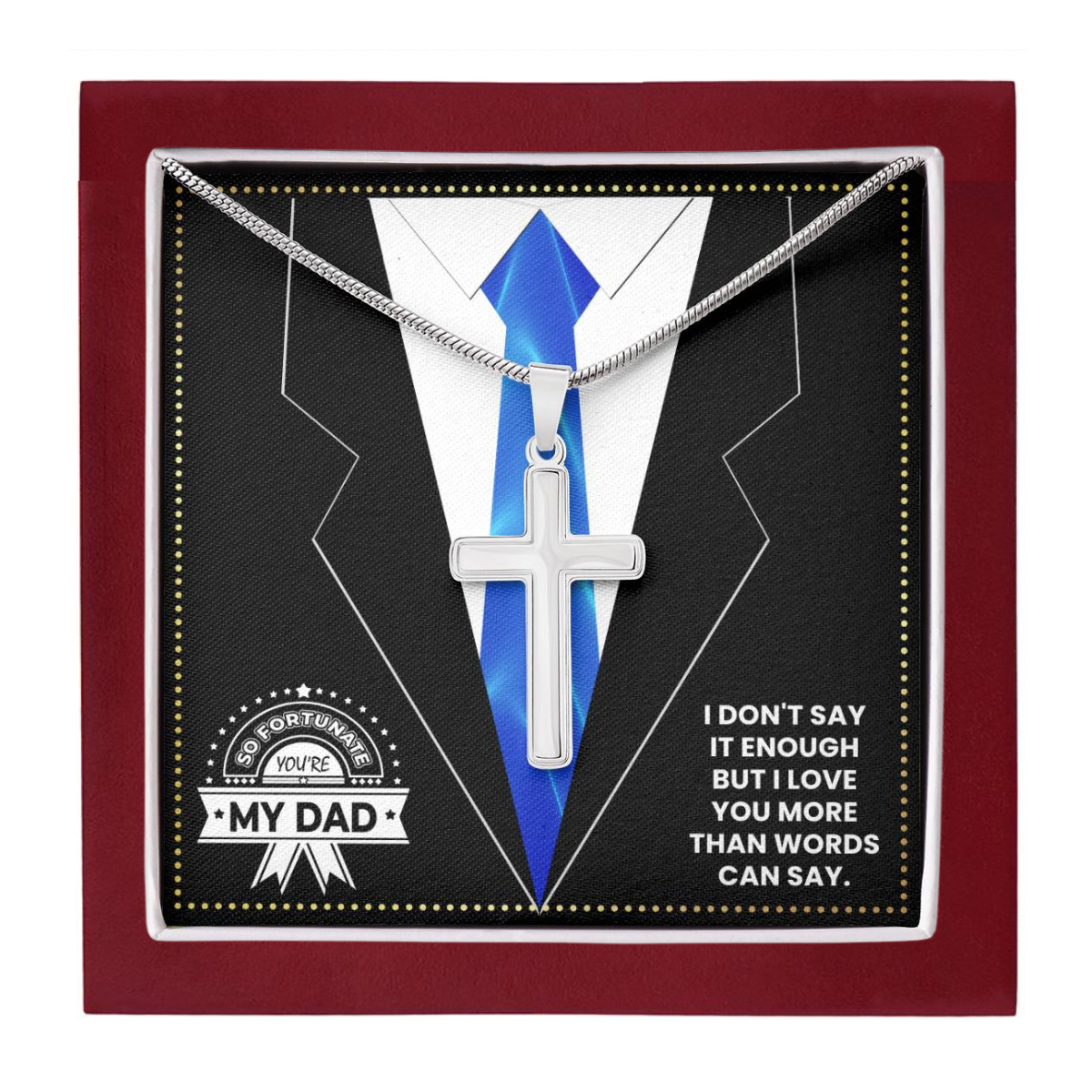 JGF Jewelry Gifts for Family Gifts For My Daddy 80 Years Old Cross Necklace For Him