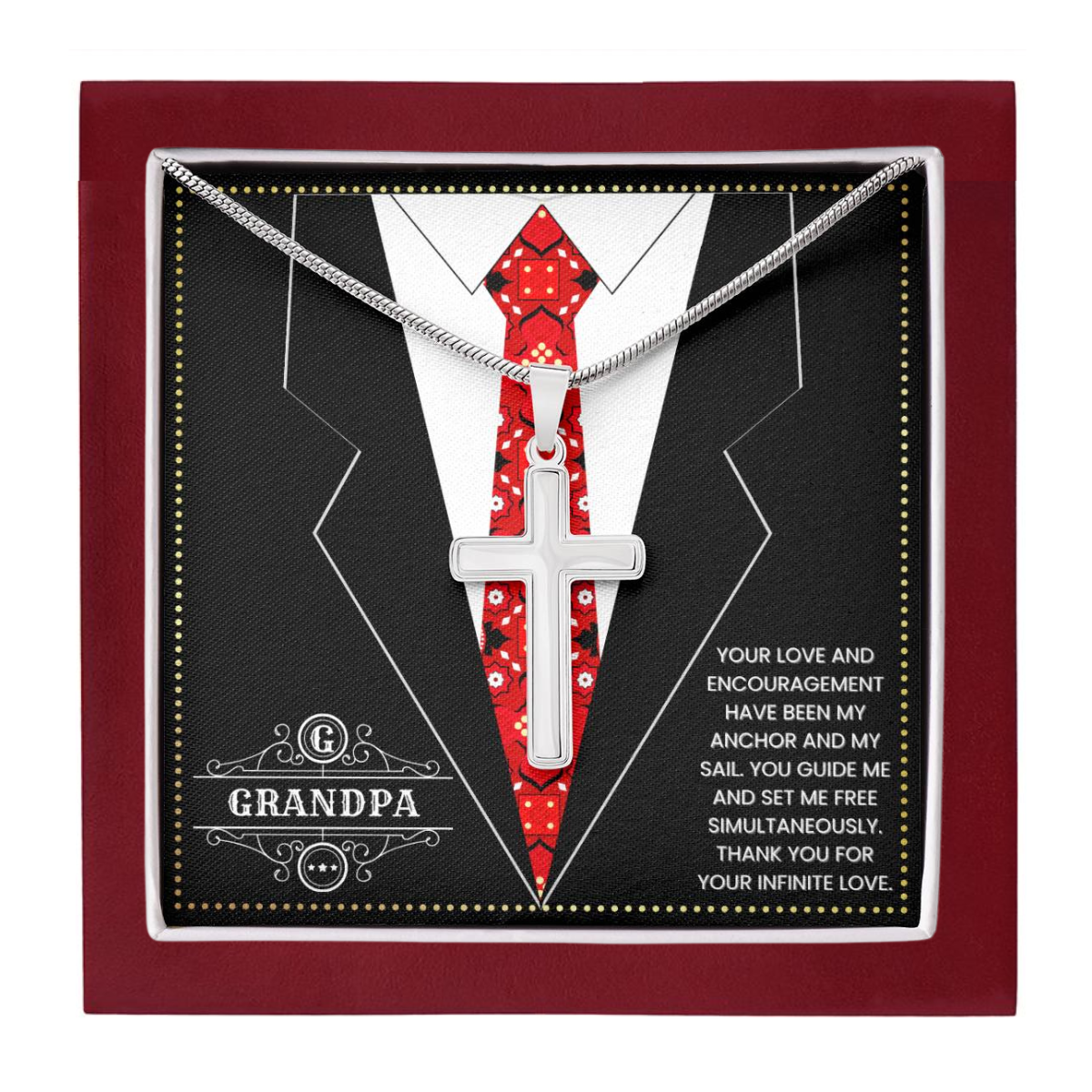 JGF Jewelry Gifts for Family I Love My Grandpa Cross Necklace For Grandparents