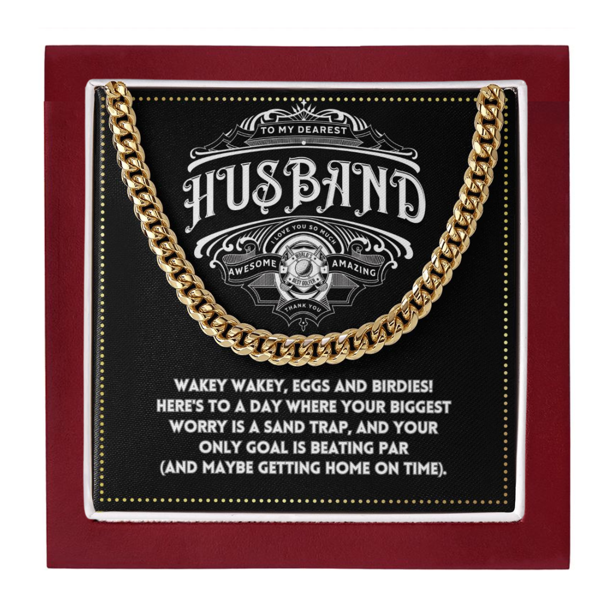 JGF Jewelry Gifts for Family To My Husband Cross Necklace For Him Golf Gift Ideas