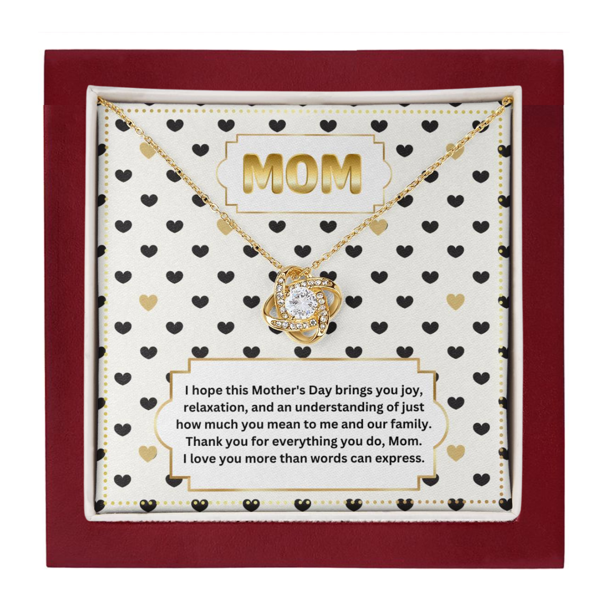 JGF Jewelry Gifts for Family Interlocking Heart Necklace First Mothers Day Gifts For New Mom Jewelry