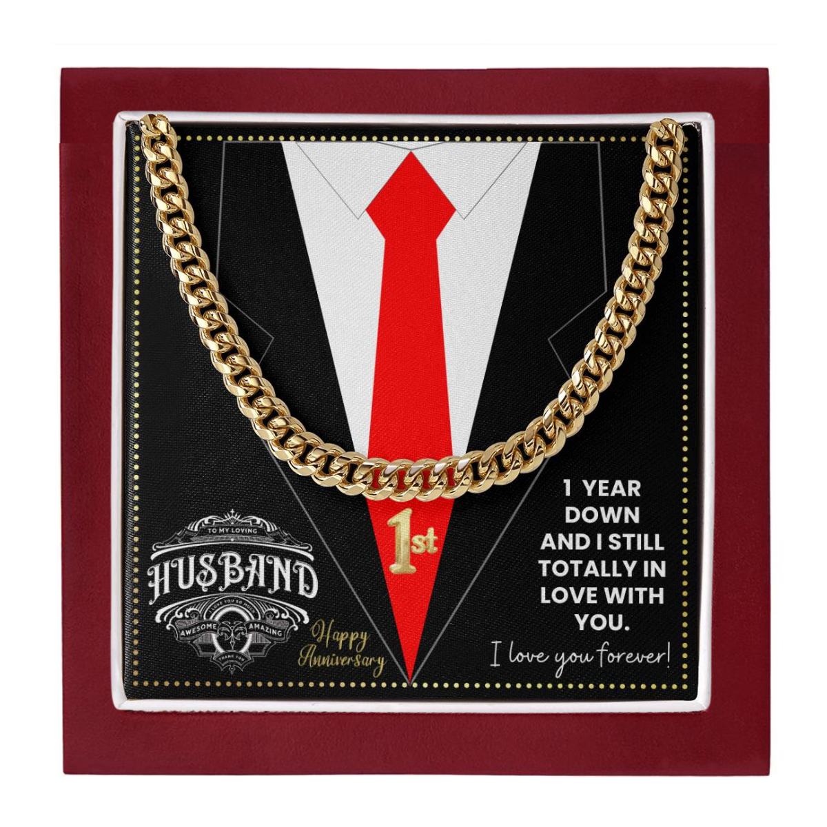 JGF Jewelry Gifts for Family 1st Anniversary For Husband Chain Necklace For Men