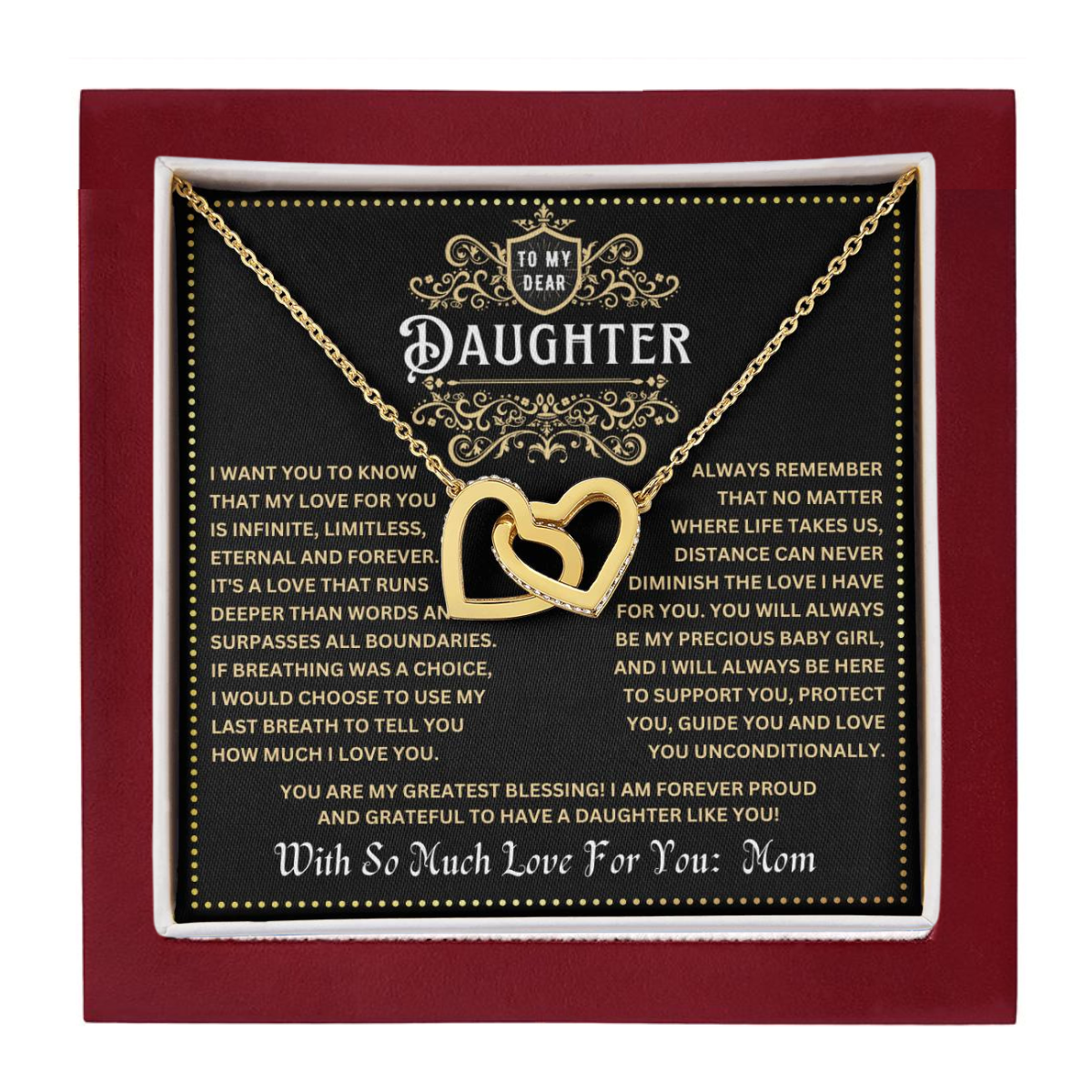 JGF Jewelry Gifts for Family Unique Birthday Gifts For Daughter Adult From Mom Two 2 Hearts Connected Necklace