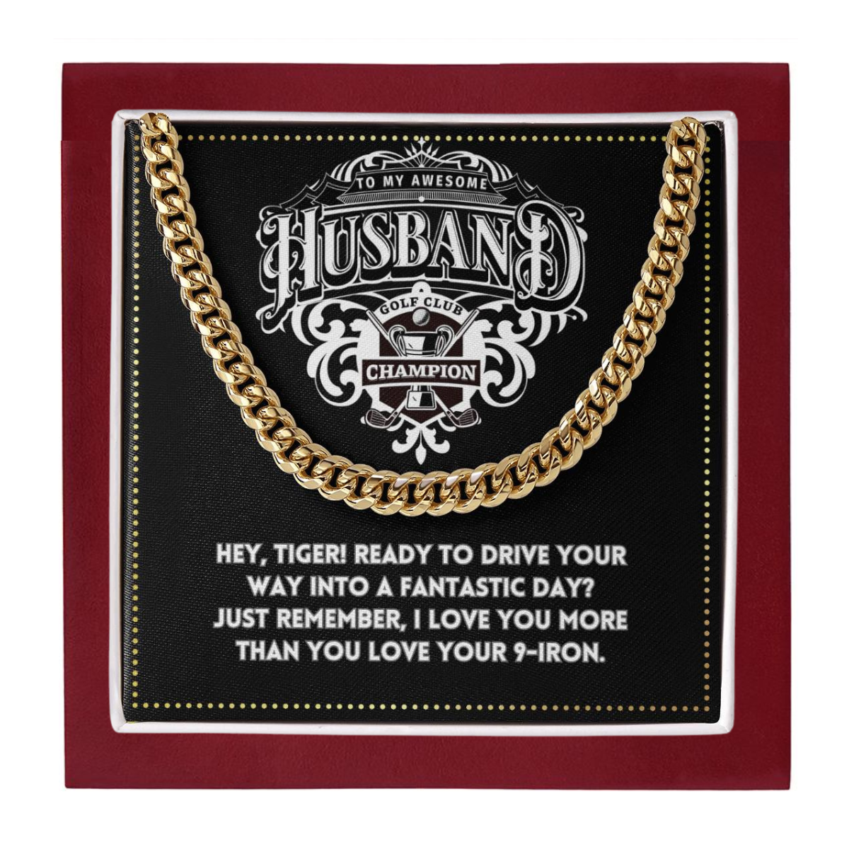 JGF Jewelry Gifts for Family Cross Necklace For Men To My Husband Birthday Golf Theme