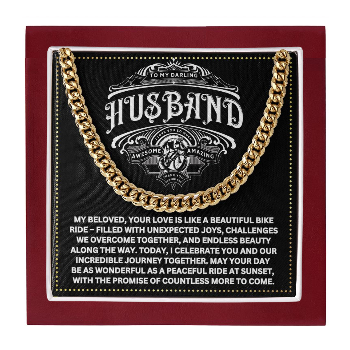 JGF Jewelry Gifts for Family Bicycle Husband Gift 50 Birthday Card For Him