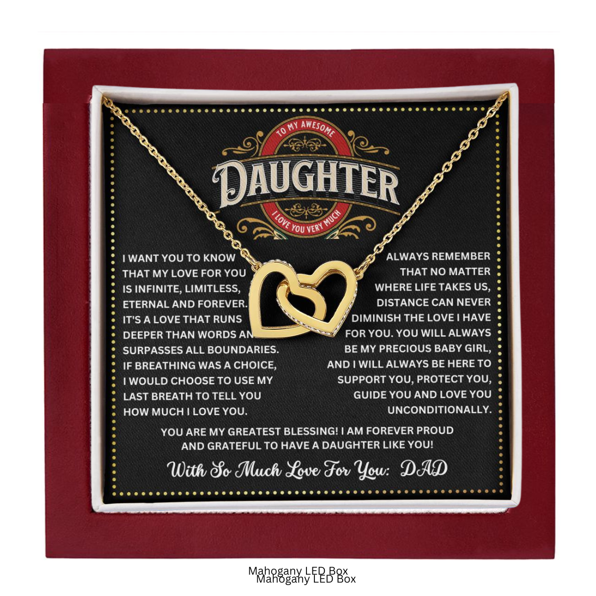 JGF Jewelry Gifts for Family Gifts For Grown Daughter From Parents Interlocking Hearts Necklace