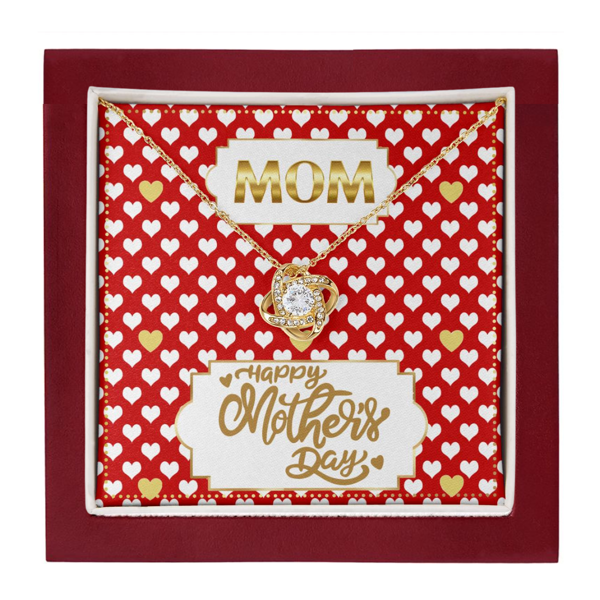 JGF Jewelry Gifts for Family I Love You Mommy Mothers Day for Mom Love Knot Necklace