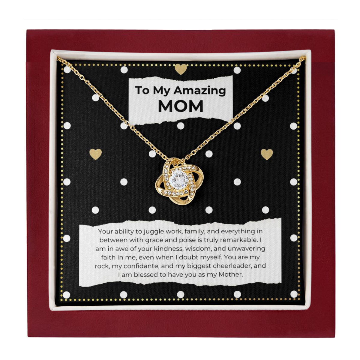 JGF Jewelry Gifts for Family Mothers Day Gifts For Aunts From Niece Love Knot Necklace