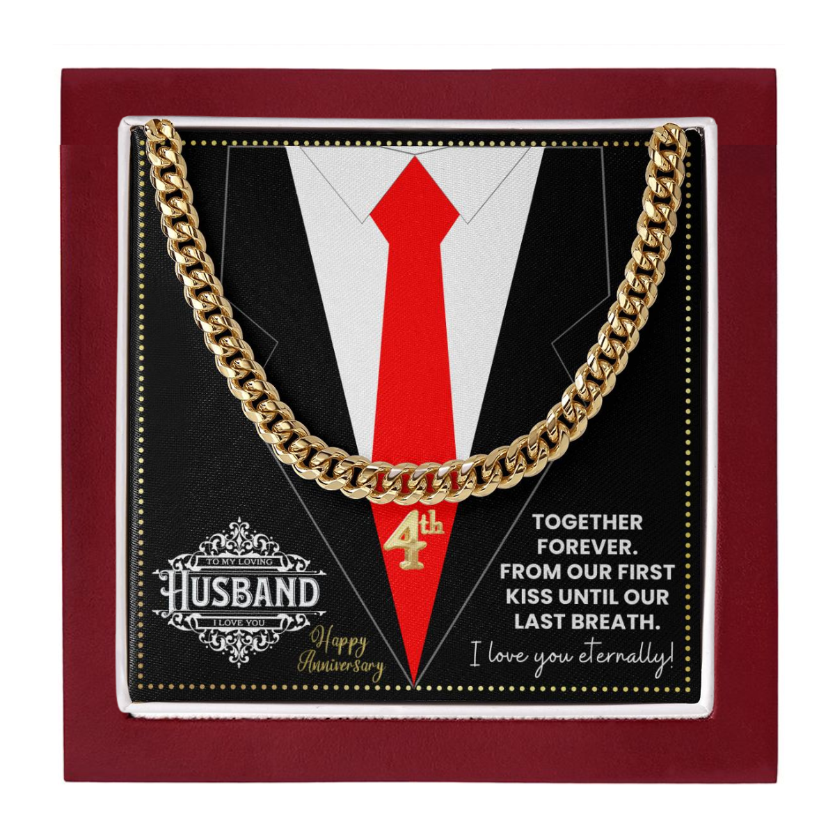 JGF Jewelry Gifts for Family 4th Anniversary For Husband Chain Necklace For Men