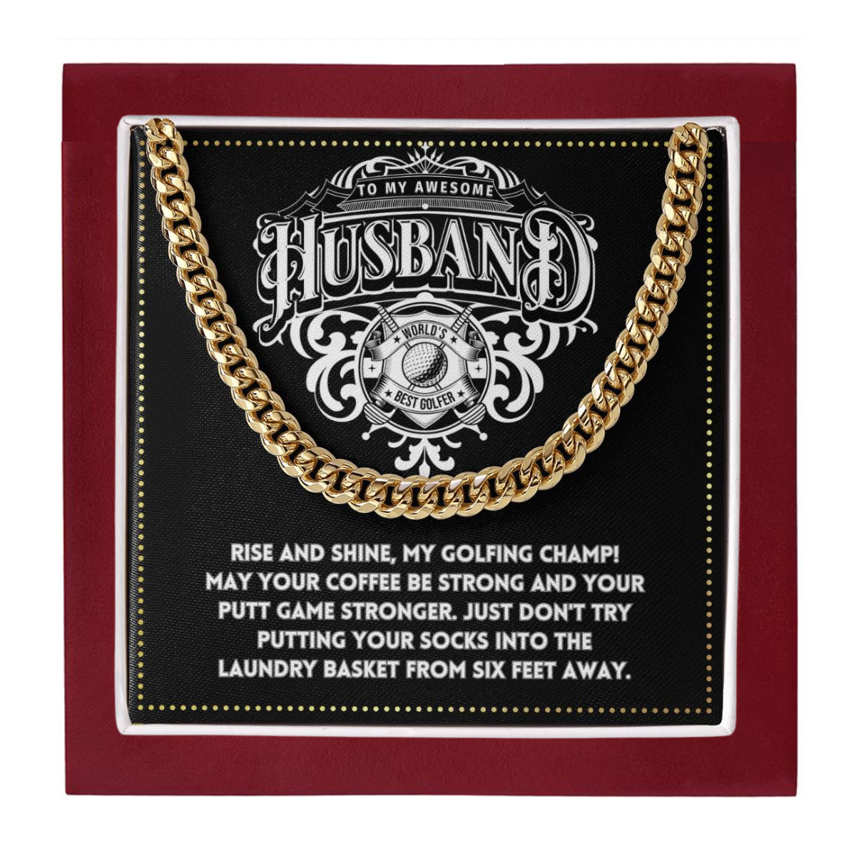 JGF Jewelry Gifts for Family To My Husband Golf Gifts 50th Birthday Necklace