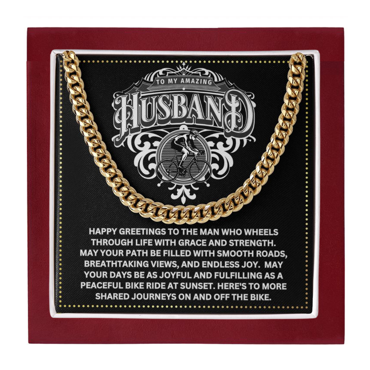 JGF Jewelry Gifts for Family Cyclist Husband Gifts 30 Birthday Cuban Necklace For Men