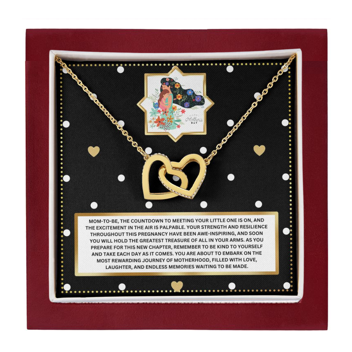 JGF Jewelry Gifts for Family New Mom Gift Basket After Birth Two Hearts Intertwined