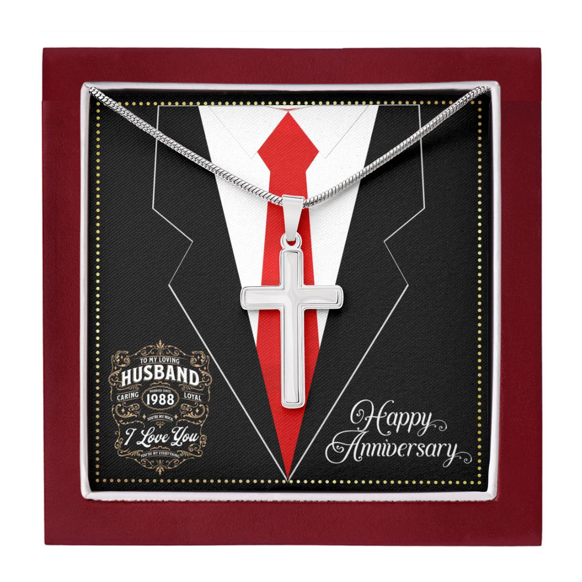 JGF Jewelry Gifts for Family Married Since 1988 Wedding Anniversary Card For Husband