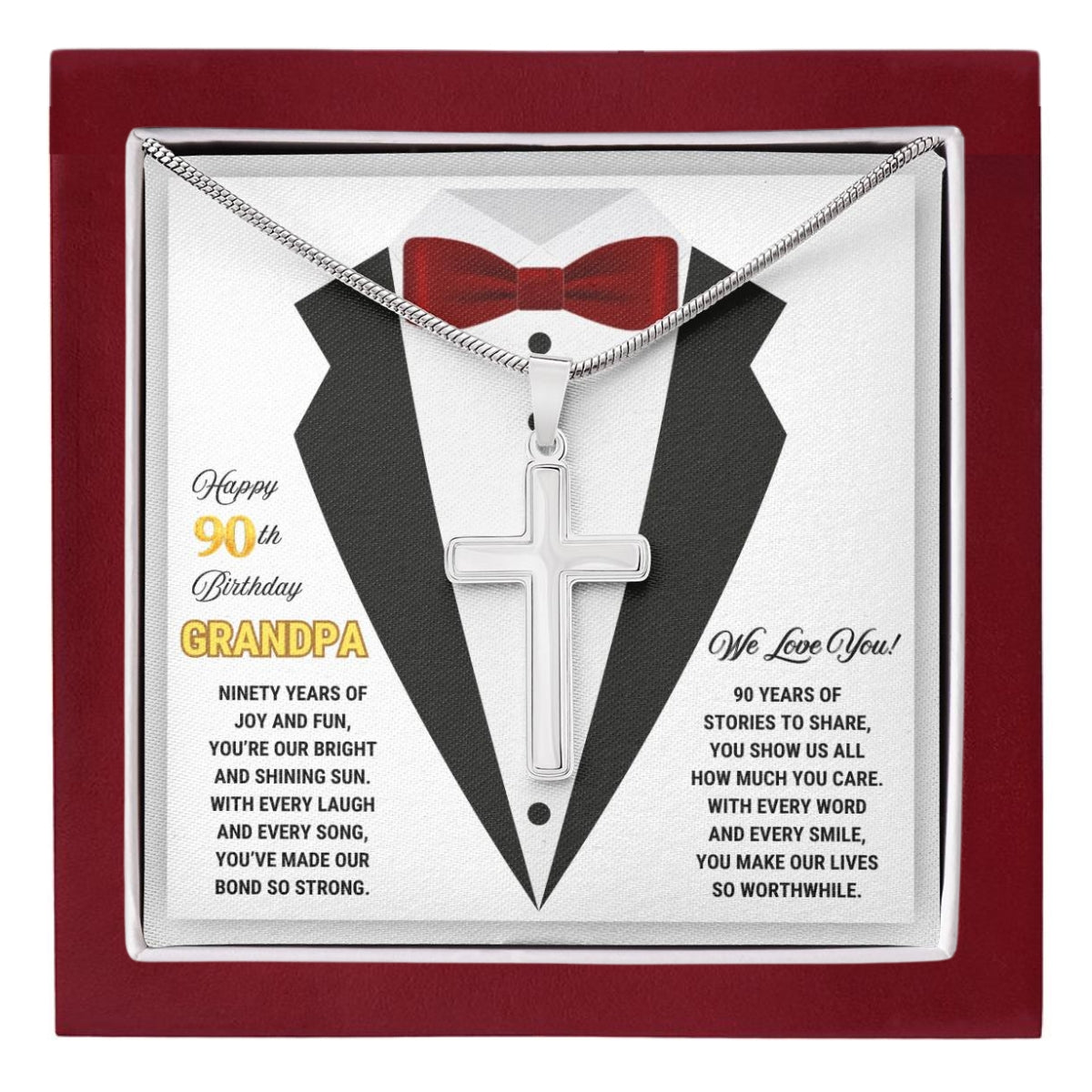 JGF Jewelry Gifts for Family Happy 90th birthday Card For Great Grandpa