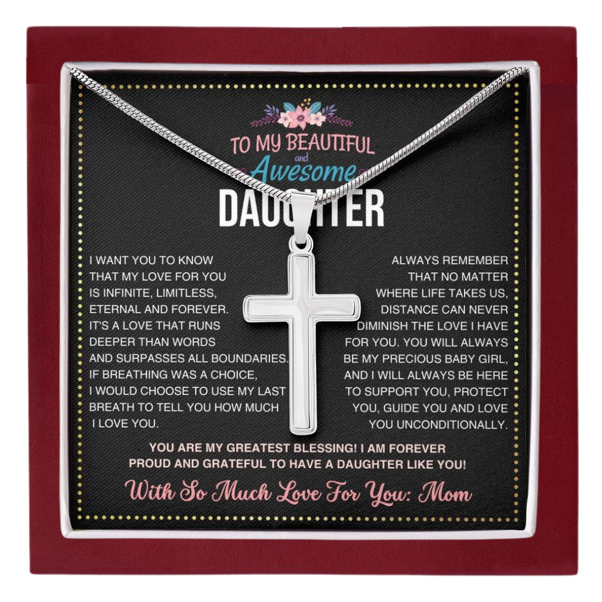 JGF Jewelry Gifts for Family Modern Inspiration Dainty Silver Cross Necklace for Teen Girls Daughter