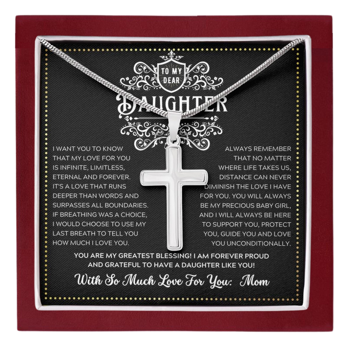 JGF Jewelry Gifts for Family Strength and Grace Teenager Girls Silver Cross Necklace Faith for Every Step