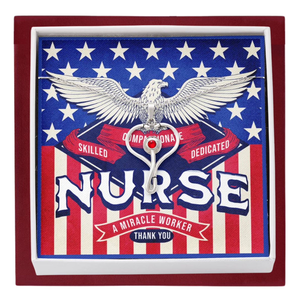 3 JGF Jewelry Gifts For Family USA Flag To My Amazing Nurse Gifts