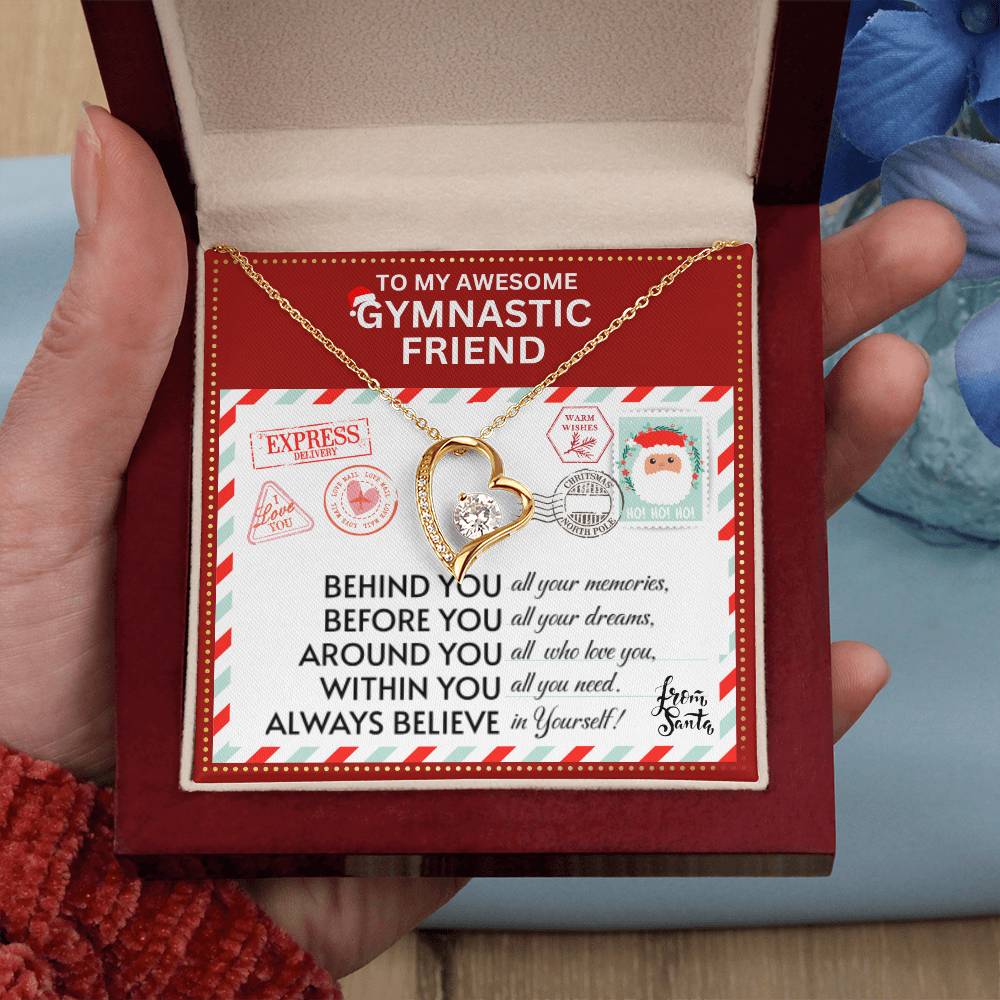 JGF Jewelry Gifts for Family To My BFF Bestie Heart Necklace For Gymnastic Female Friend
