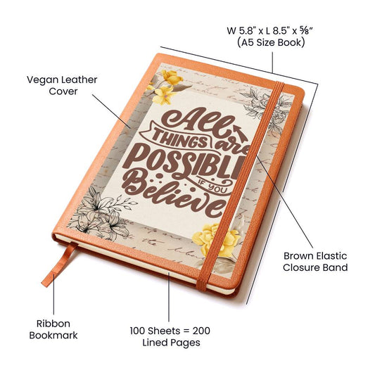 Leather Journal - All Things Are Possible