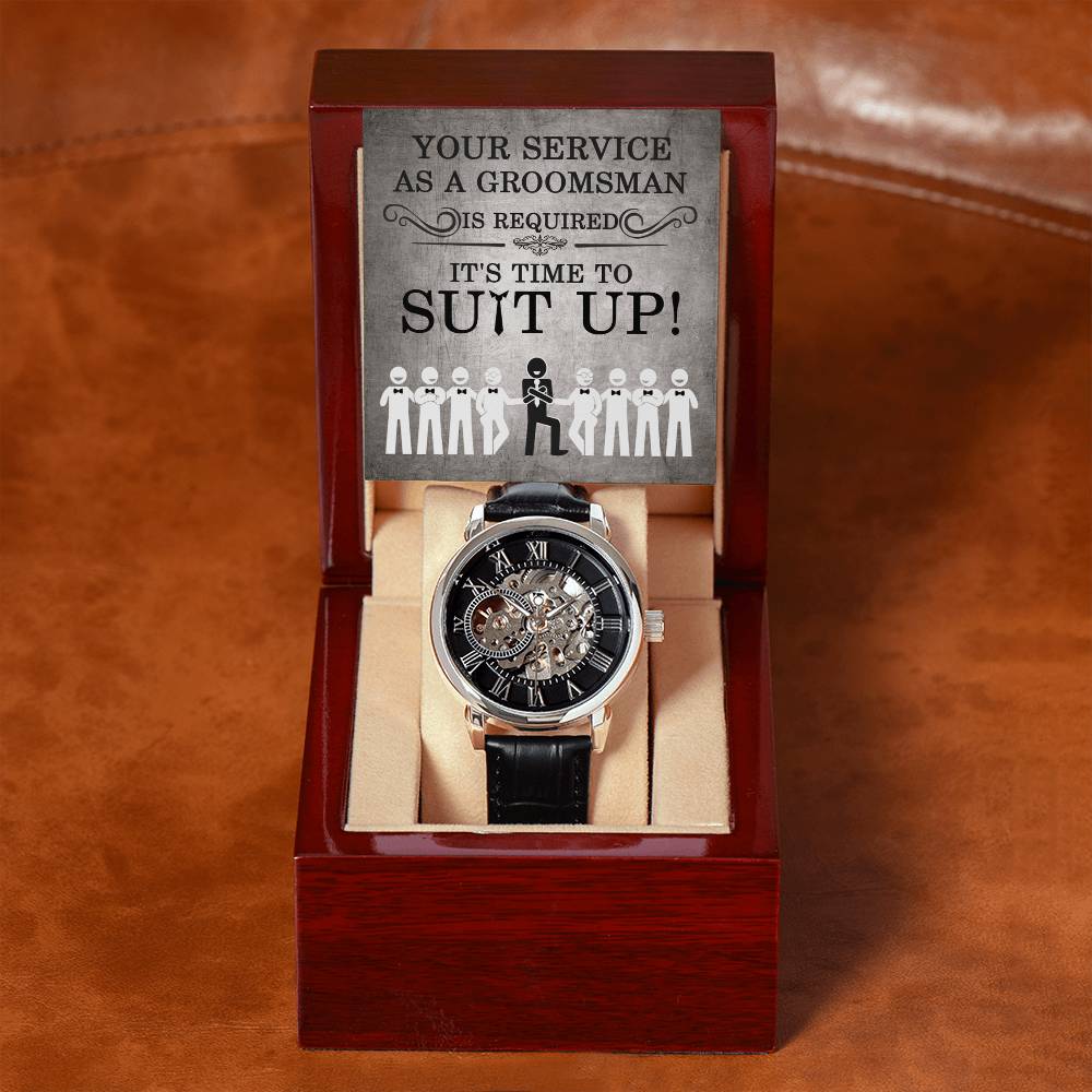 Groomsman-Your Service-Metal Chronograph Watch