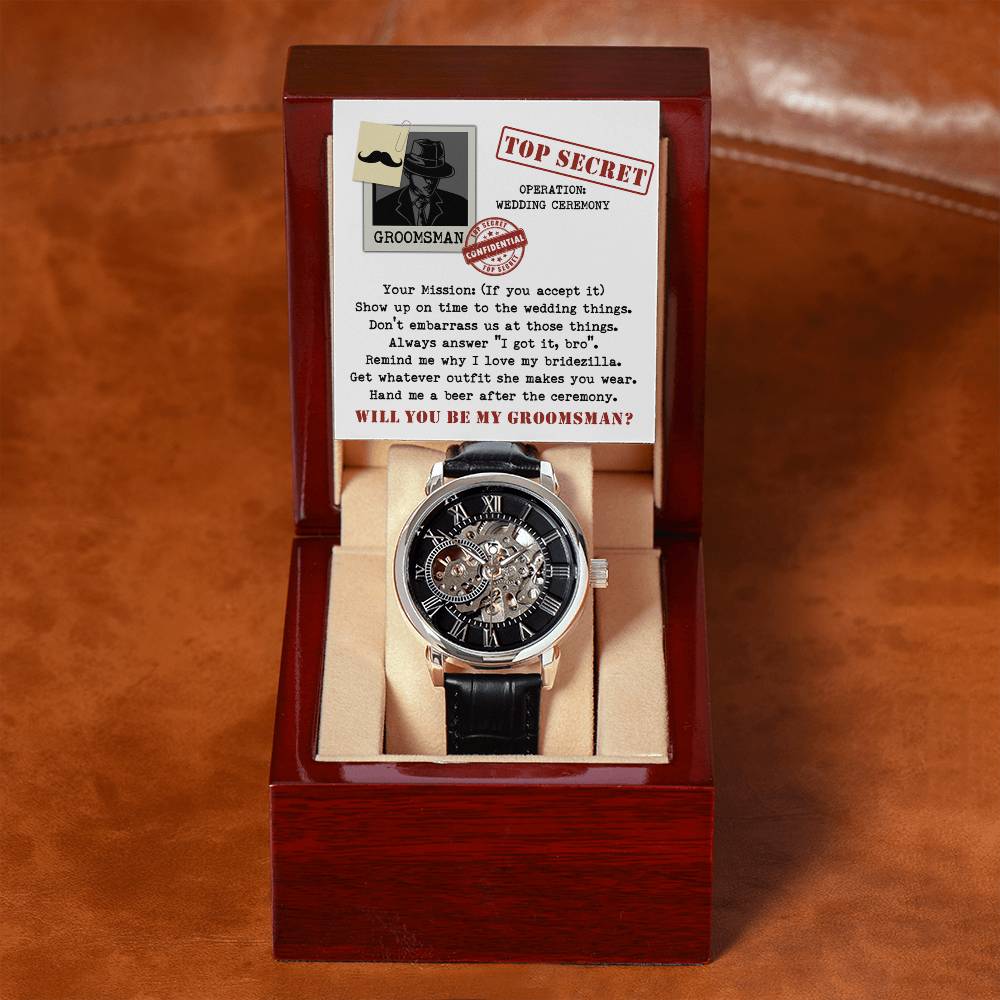 Groomsman-Top Secret-Metal Chronograph Watch