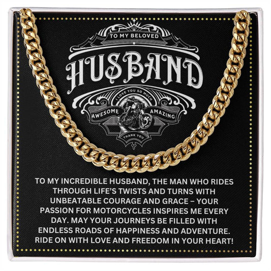 JGF Jewelry Gifts for Family Motorcycle Gifts For Husband Cuban Chain Necklace