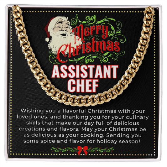 JGF Jewelry Gifts for Family | Assistant Sous Chef Christmas Necklace Jewelry Charms Gifts Basket For Men