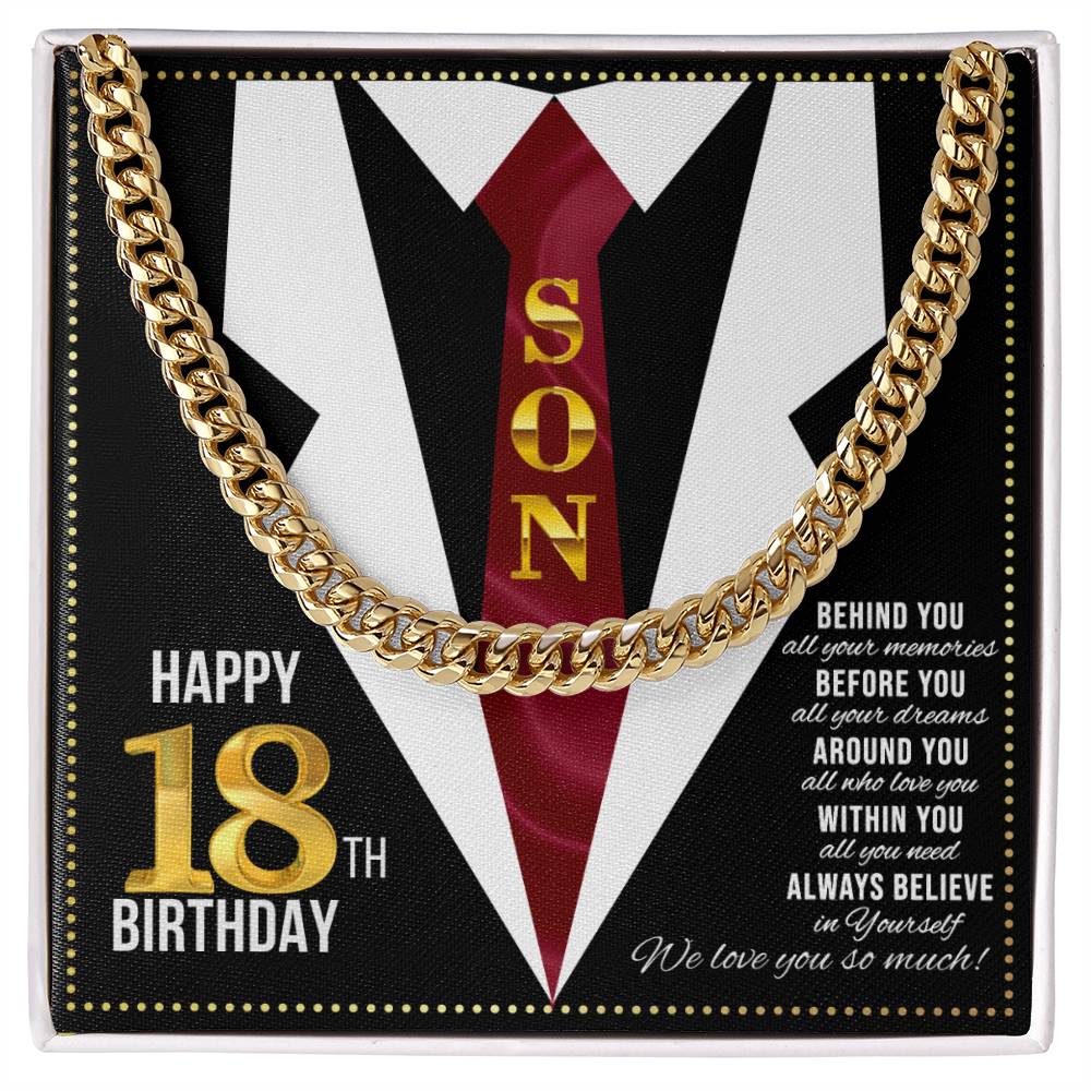 JGF Jewelry Gifts for Family Happy 18th Birthday Card For Son Present For My 18 Year Old Son Boy