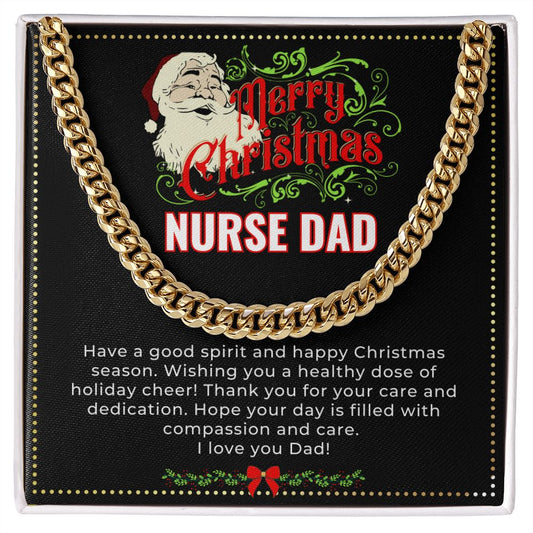 JGF Jewelry Gifts for Family | Relax My Dad Is A Nurse | Sterling Silver Necklace Pendant Charm Christmas Gifts For Men