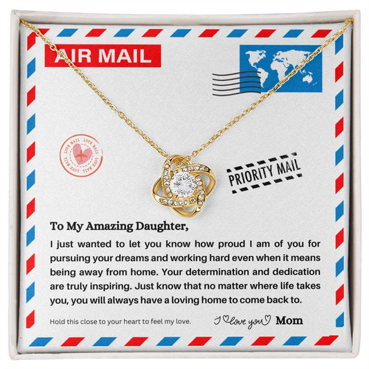 JGF Jewelry Gifts for Family | A Letter To My Daughter From Mom | Sterling Silver Celtic Necklace Gift Box Filler