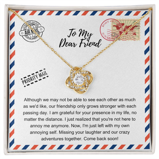 JGF Jewelry Gifts for Family | Birthday Gifts with Message For Bestie Friend Far Away | Sterling Silver Necklace For Women