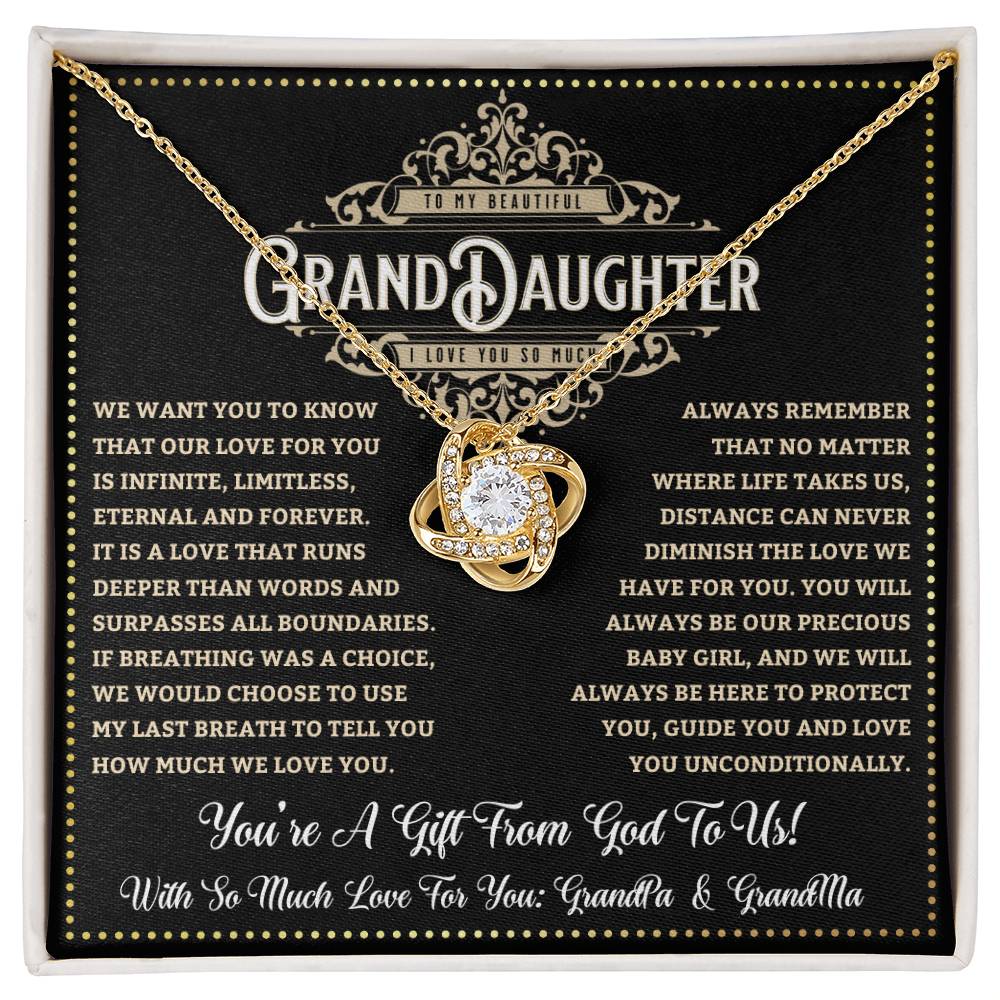JGF Jewelry Gifts for Family To My Beautiful Granddaughter Love Knot Necklace From Grandparents