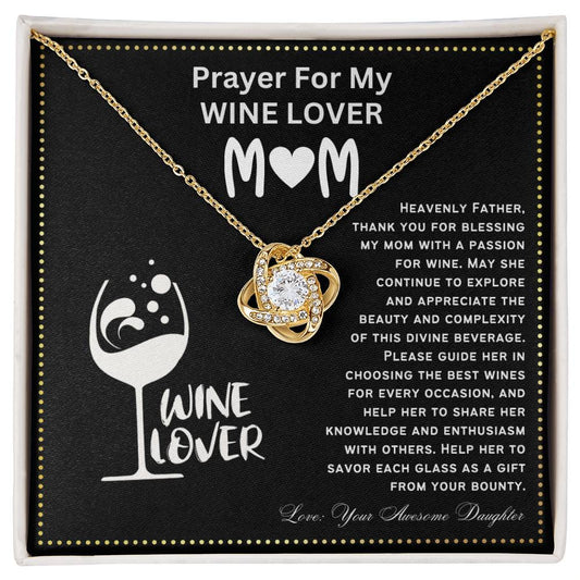JGF Jewelry Gifts for Family Prayer For My Wine Lover Mom For Her Birthday Heart Necklace