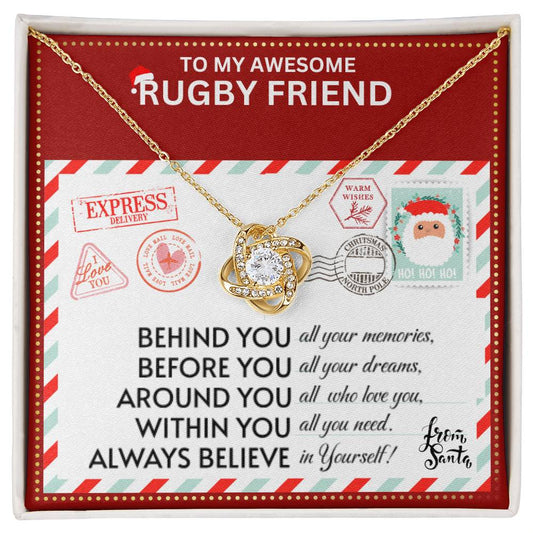 JGF Jewelry Gifts for Family Necklace Gift For Rugby Female Bestie BFF Friend Gift Basket Item