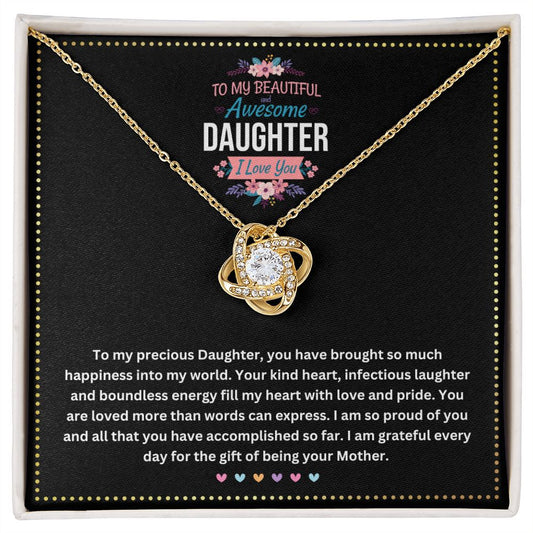 JGF Jewelry Gifts for Family | Graduation Gift for Daughter from Mom | Celtic Love Knot Pendant Necklace for Teen Girls