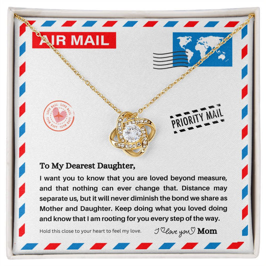 JGF Jewelry Gifts for Family | Moving Away Gifts For Daughter From Mom |Love Knot Heart Pendant Necklace